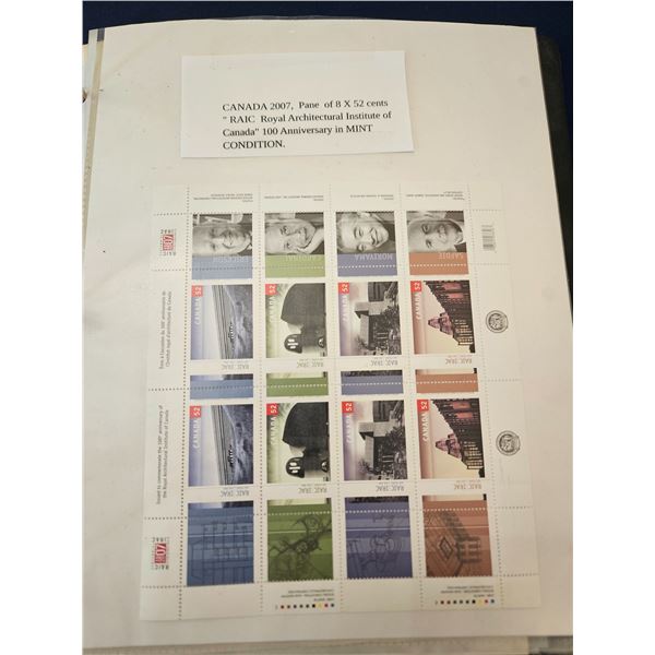 2007 Canada "RAIC" 100th anniversary stamps