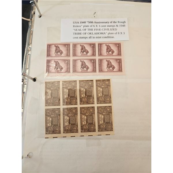 1948 USA "50th Annversary of the rough Riders" stamps