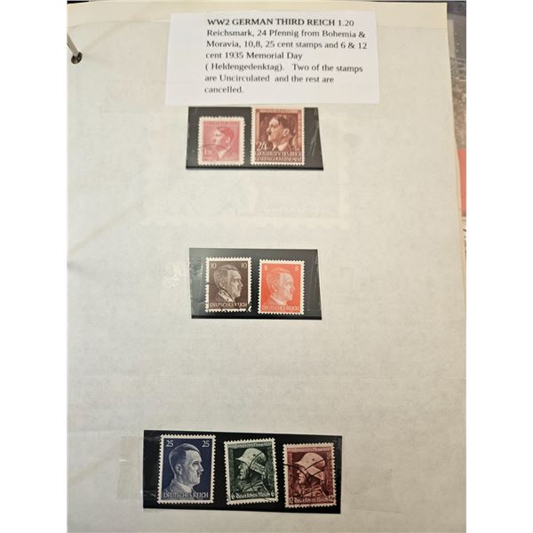 WWII German 3rd Reich stamps