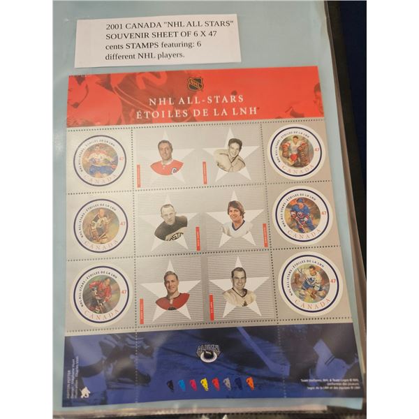 2001 Canada NHL All Stars stamps