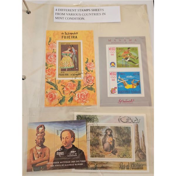 4 different stamp sheets