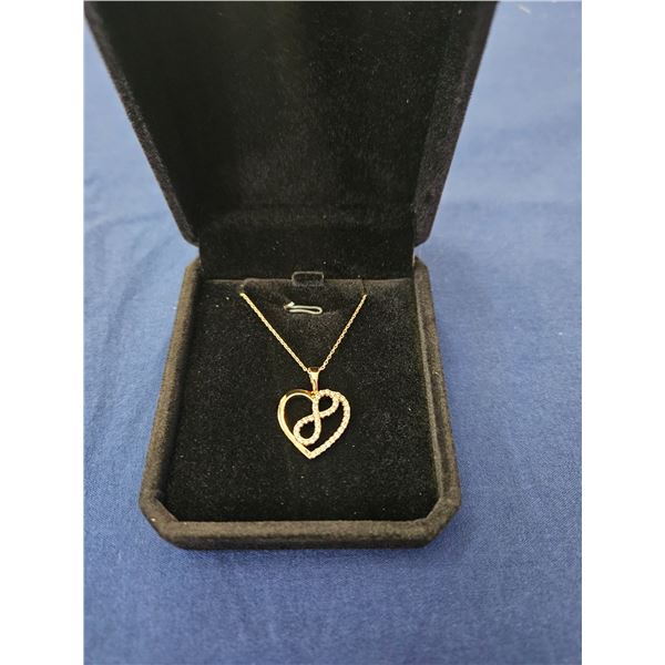 22.0mm Infinity heart necklace- 18"long