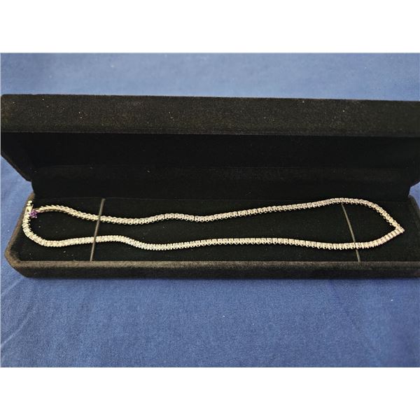 2.5mm Princess cut tennis necklace 18" long