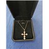 Image 1 : 32.0mm Cross necklace - 18" long chain