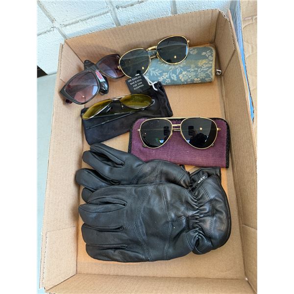 Sunglasses and gloves