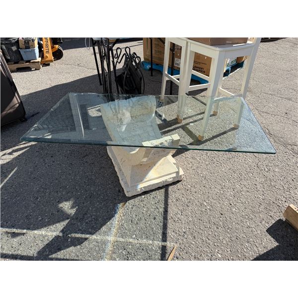 Glass top coffee table