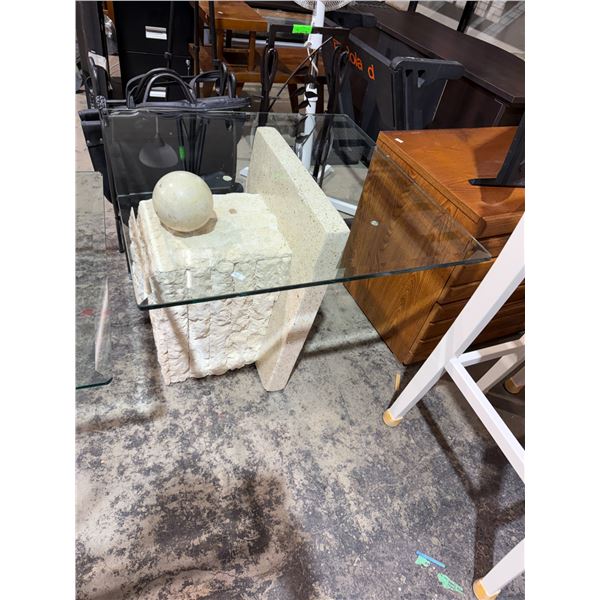 Glass side table