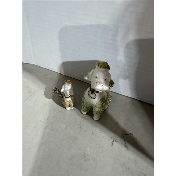 vintage porcelain poodle figurines