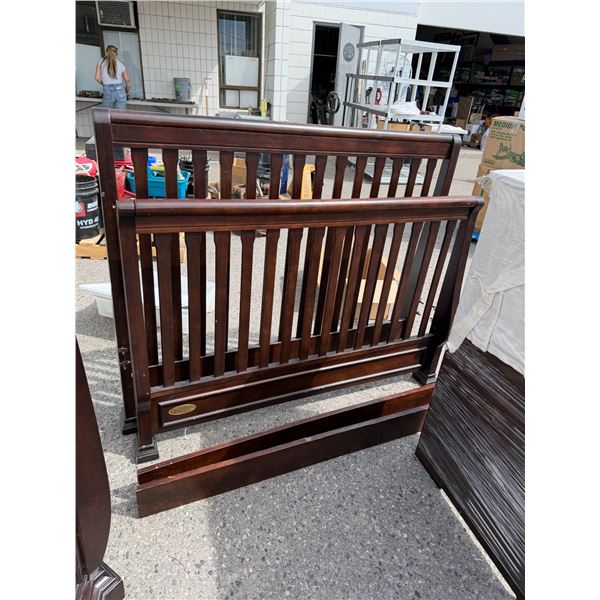 Twin size, headboard, footboard, and rail