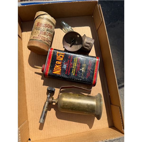 Antique tins and other items