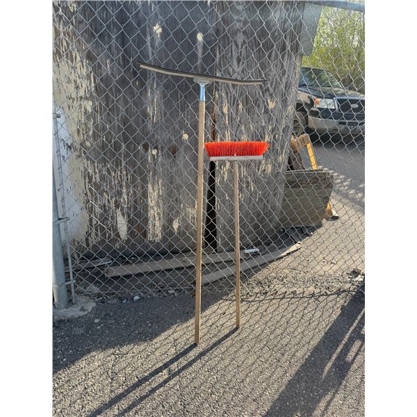 Broom and squeegee