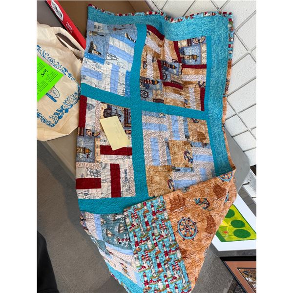 Nautical theme lap blanket 53" x 60"