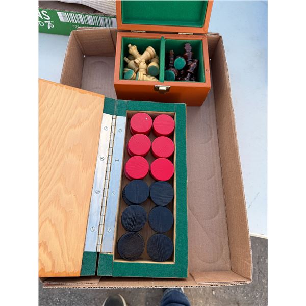 Checker & chess pieces