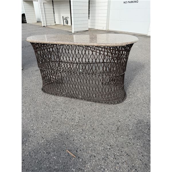 Outdoor table 66 inches long 27 1/2 inches wide 37 1/2 inches inches tall