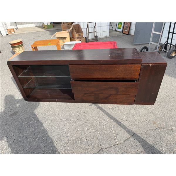 Cabinet with drawers and shelves measures 83 inches and 60