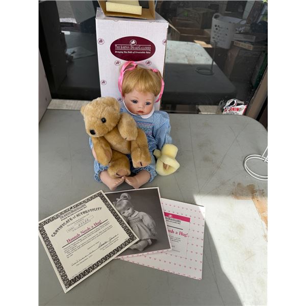 The Ashton Drake doll Hannah needs a hug