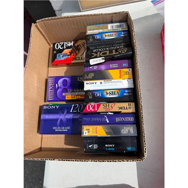 Cassettes and eight MM video cassettes