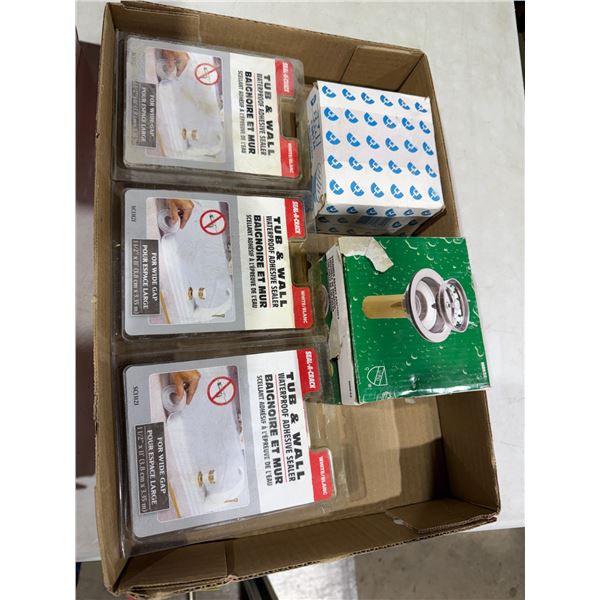 Waterproof adhesive sealer, drain item and other items