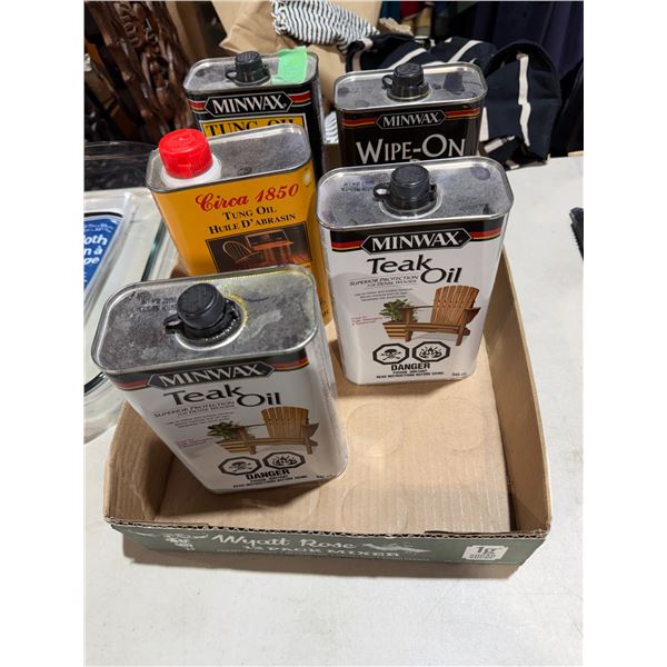 Teak oil, etc.