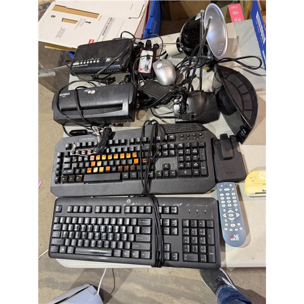Keyboards paper, shredder alarm clock, etc.