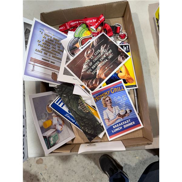 Postcard stickers, and other items
