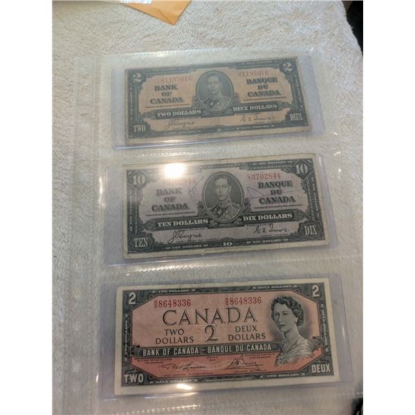 2x 1937 & 1x 1954 Canada bills