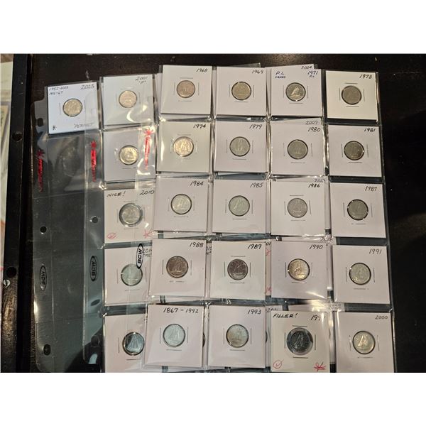 Canada dime set 1968-2025, missing some