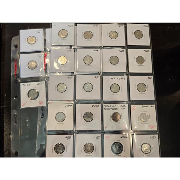 Canada dime set 1968-2025, missing some