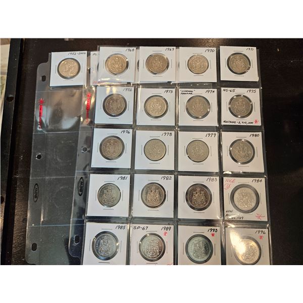 Canada 25cent coins 1968-2020