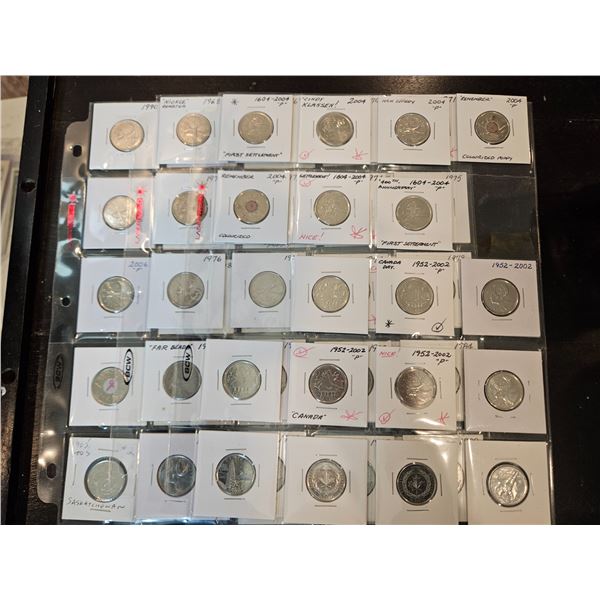 Canada 25 cent coins 1968-2004