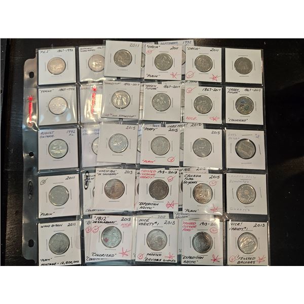 Canada 25 cent collections