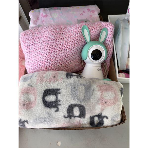 Baby blankets and camera