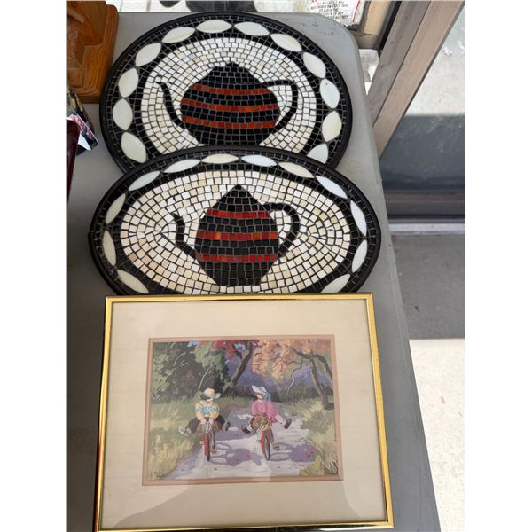 Tile trivets  and artwork