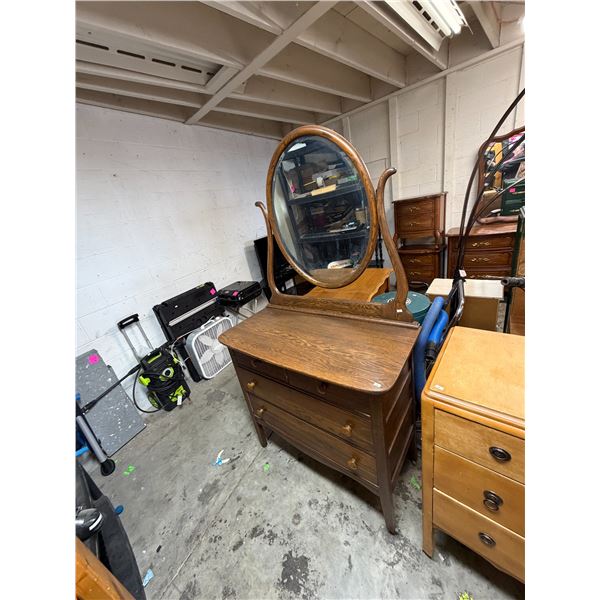 Antique dresser with mirror  38" x 18" x 35" tall