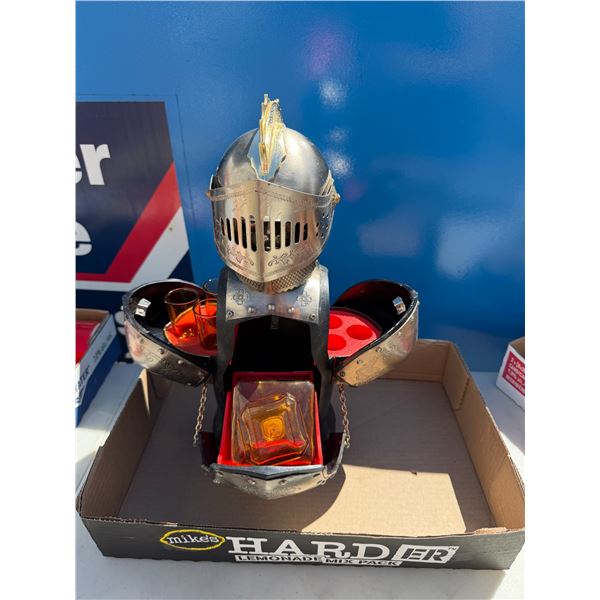 Knight decanter missing three shooter glasses