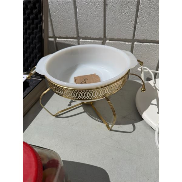 Fire king bowl with tray