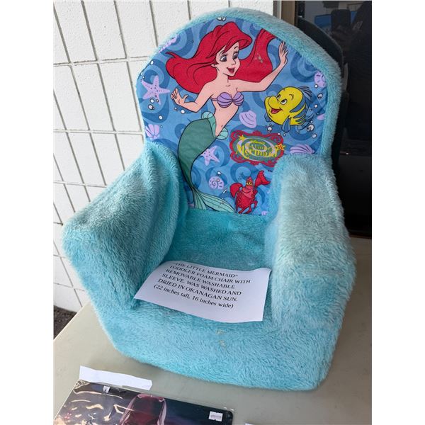 Little mermaid toddler foam chair with removable washable cover