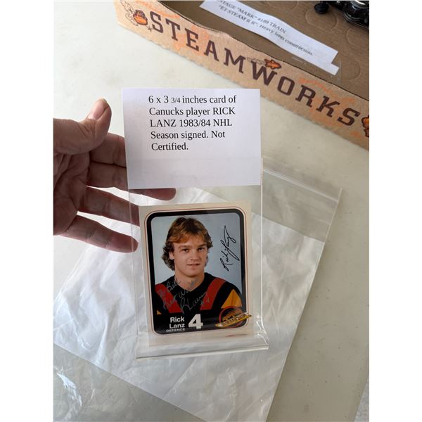 Canucks player Rick Lanz signed, not certified