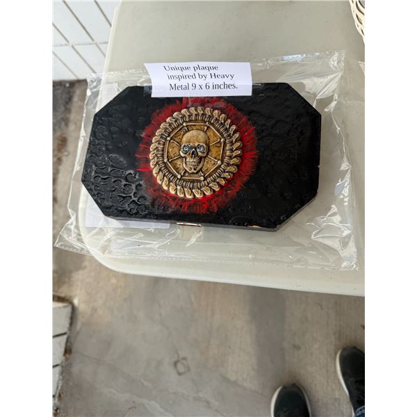 Unique plaque inspired by heavy metal 9" x 6"