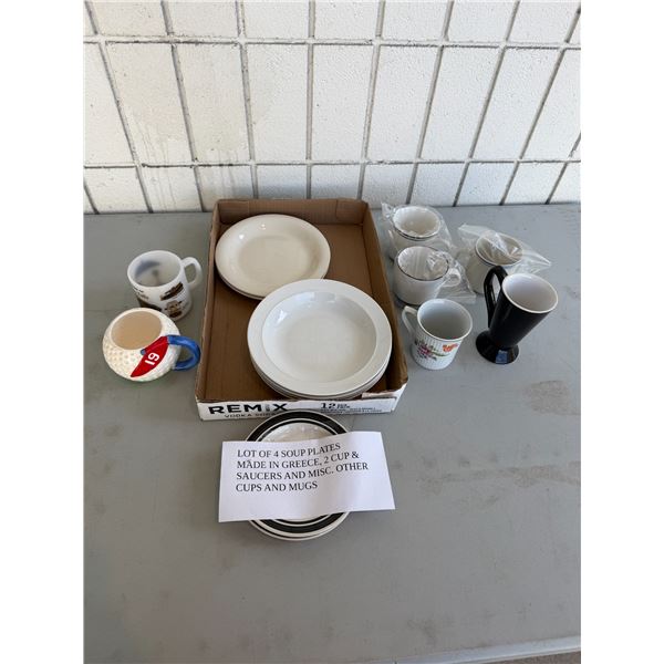 Soup plates, cups, and saucers, etc.