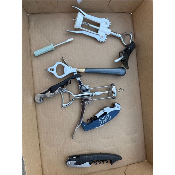 Bottle openers and cork screws