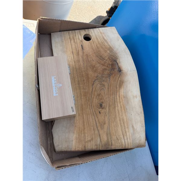 Wood cutting board and box