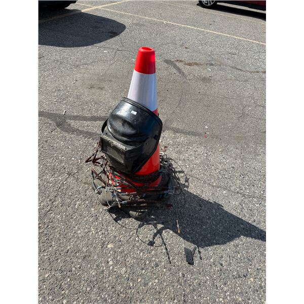 Cones, welding, mask, tire chains
