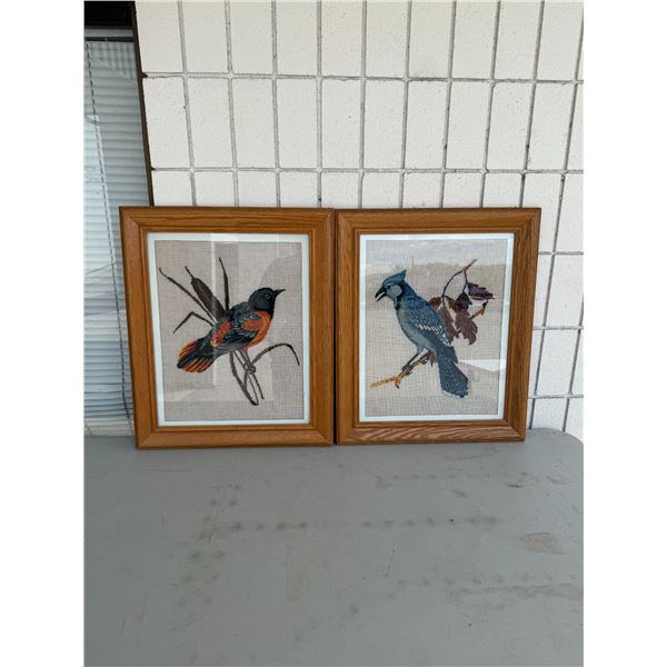 2 Bird handcrafted artwork 20 1/2" x 24 1/2" each