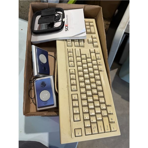 Computer, keyboard speakers, and other items