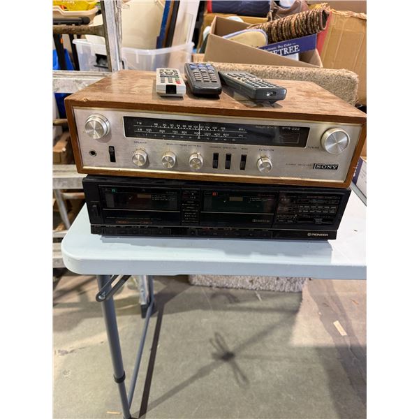Sony stereo receiver and pioneer cassette player