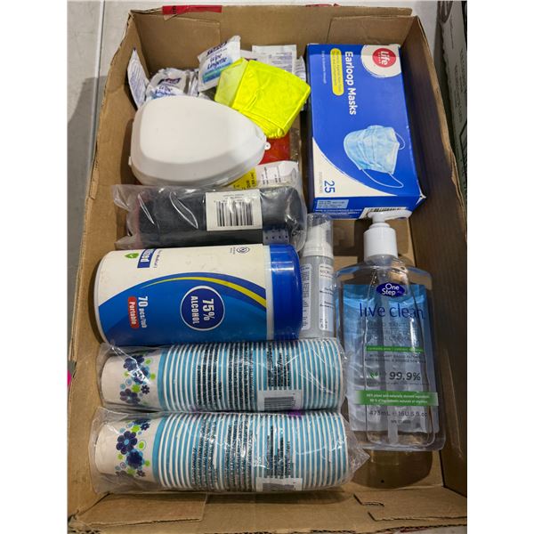 Healthcare items and paper cups