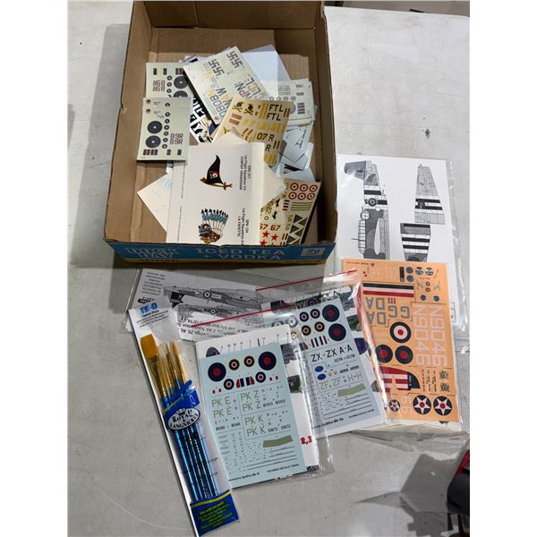 Decals and paint brushes