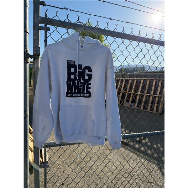 Big white hoodie size large needs cleaning