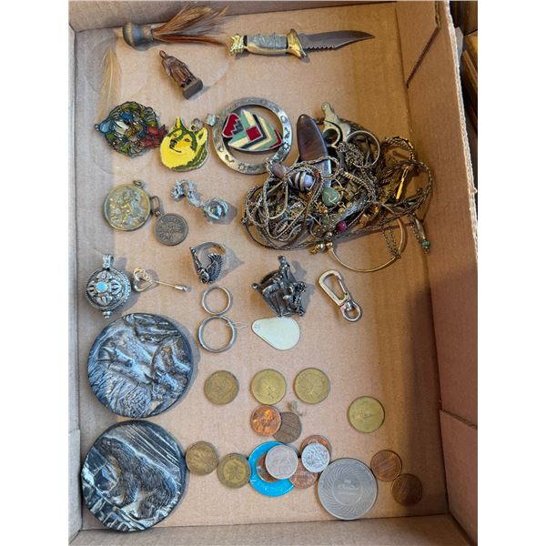 Costume, jewelry, and coin
